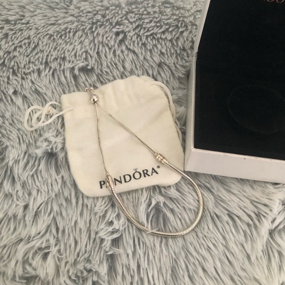 Pandora Moments Snake Chain Slider Bracelet - Picture 3 of 5